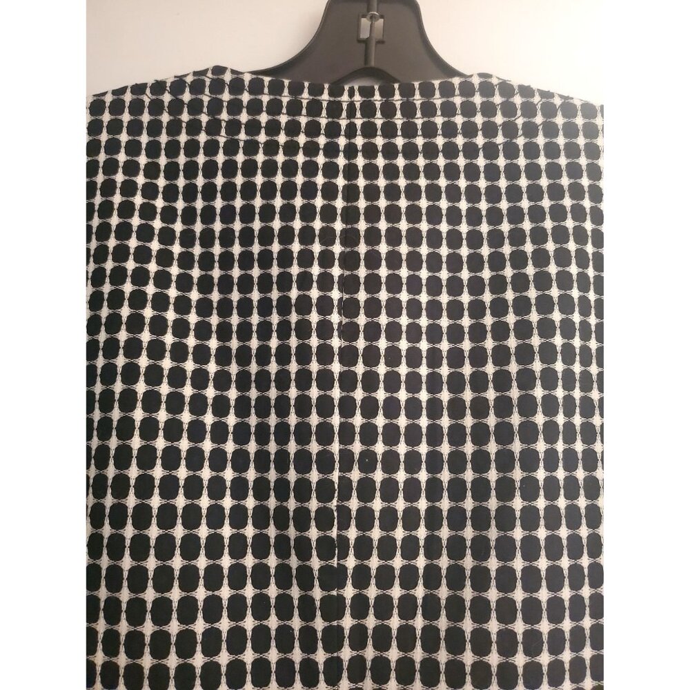 Black White Polka Dot Apostrophe Coat Small Cotton Blend - Picture 10 of 11